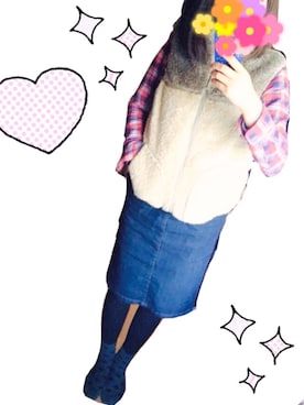 かほ みさん（レディース・162cm）の冬コーディネート