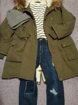 「Heather（ヘザー）のアイテム（モッズコート）」を使った、たんままさん（レディース・152cm）の冬コーディネート