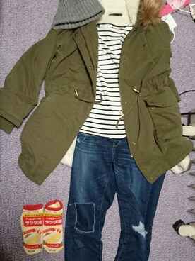 「Heather（ヘザー）のアイテム（モッズコート）」を使った、たんままさん（レディース・152cm）の春コーディネート