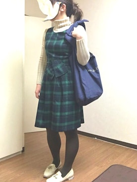 「tocco（トッコ）のアイテム（ワンピース/ドレス）」を使った、m!u.さん（レディース・153cm）の冬コーディネート
