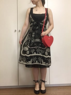 「トランプ柄」｜「アイテム（ワンピース/ドレス）」を使った、m!u.さん（レディース・153cm）の夏コーディネート