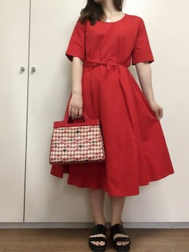 「トランプ柄」｜「アイテム（ワンピース/ドレス）」を使った、m!u.さん（レディース・153cm）の夏コーディネート