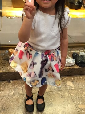 「香水」｜「アイテム（バレエシューズ）」を使った、ciel to gaさん（キッズ・90cm）の春コーディネート