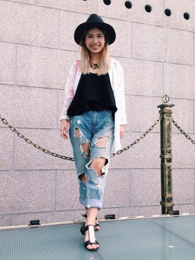 「Something Borrowed（サムシングボロウド）のアイテム（バッグ）」を使った、Mannyuさん（レディース・155cm）の春コーディネート