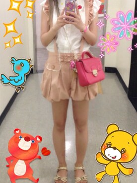 「LIZ LISA（リズリサ）のアイテム（オールインワン・サロペット）」を使った、JJuさん（レディース・153cm）の夏コーディネート