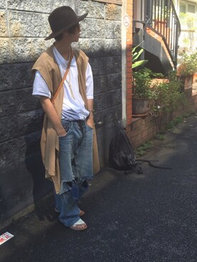 「±0（プラスマイナスゼロ）のアイテム」を使った、夏月さん（メンズ・175cm）の夏コーディネート