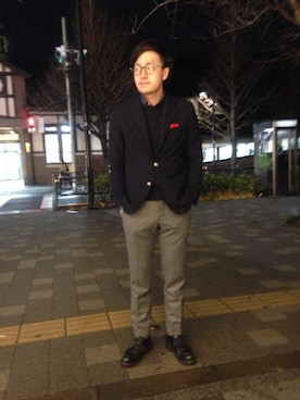 「アイテム（ハンカチ/ハンドタオル）」を使った、Yudaiさん（メンズ・168cm）の冬コーディネート