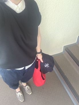 「スウェット×シャツ」｜800さん（レディース・158cm）の夏コーディネート