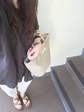 「7月WEAR夏のサンダル祭り」｜「アイテム（チュニック）」を使った、800さん（レディース・158cm）の夏コーディネート