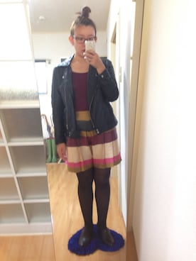 「キュロット」｜「アイテム（その他シューズ）」を使った、みひろさん（レディース・159cm）の秋コーディネート