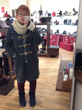 「仕事着」｜「アイテム（ダッフルコート）」を使った、みひろさん（レディース・159cm）の冬コーディネート