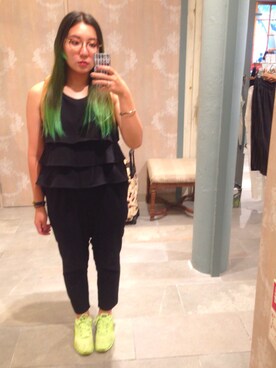 「A part by（アパートバイ）のアイテム（オールインワン・サロペット）」を使った、みひろさん（レディース・159cm）の秋コーディネート