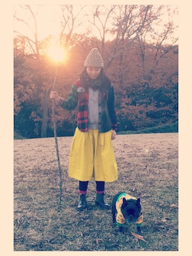 「MANASTASH（マナスタッシュ）のアイテム（帽子）」を使った、chanobuさん（レディース・156cm）の冬コーディネート