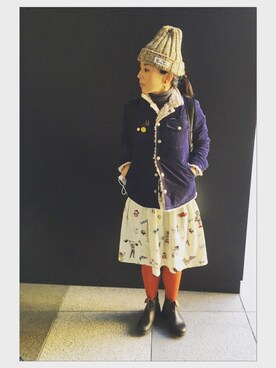 「MANASTASH（マナスタッシュ）のアイテム（帽子）」を使った、chanobuさん（レディース・156cm）の冬コーディネート