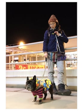 「MANASTASH（マナスタッシュ）のアイテム（帽子）」を使った、chanobuさん（レディース・156cm）の冬コーディネート