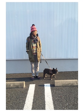 「45R」｜「アイテム（シャツワンピース）」を使った、chanobuさん（レディース・156cm）の冬コーディネート