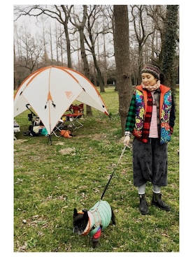 「アイテム（ダウンベスト、その他）」を使った、chanobuさん（レディース・156cm）の春コーディネート