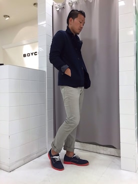 「グレーパンツ」｜BOYCOTT 立川グランデュオ店 スタッフ01さん（メンズ・183cm）の夏コーディネート