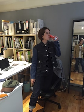 「sofar（ソーファー）のアイテム（ジャケット/アウター）」を使った、AgyKerさん（レディース・164cm）の秋コーディネート