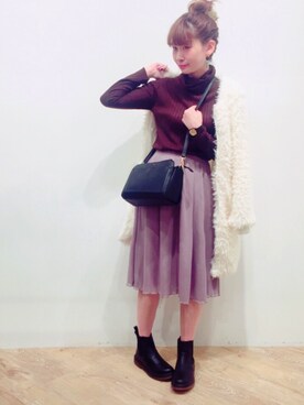 「NICE CLAUP（ナイスクラップ）のアイテム（その他アウター）」を使った、𝑚 𝑖 𝑠 𝑎 𝑡 𝑜さん（レディース・161cm）の秋コーディネート