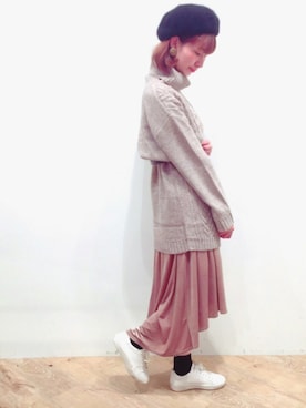 「NICE CLAUP（ナイスクラップ）のアイテム」を使った、𝑚 𝑖 𝑠 𝑎 𝑡 𝑜さん（レディース・161cm）の秋コーディネート