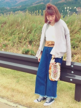 「NICE CLAUP（ナイスクラップ）のアイテム（その他アウター）」を使った、𝑚 𝑖 𝑠 𝑎 𝑡 𝑜さん（レディース・161cm）の冬コーディネート