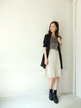 「KBF（ケイビーエフ）のアイテム（ピーコート）」を使った、URBANRESEARCHTAIWANさん（レディース・165cm）の秋コーディネート