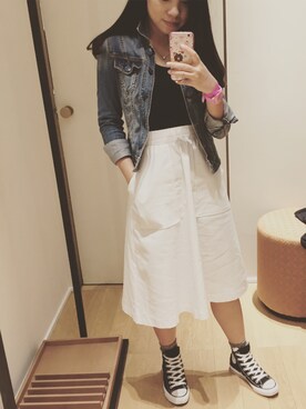 「アイテム（アナログ腕時計、ピンク系）」を使った、Fish.L910さん（レディース・160cm）の秋コーディネート