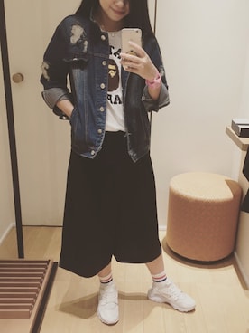 「アイテム（アナログ腕時計、ピンク系）」を使った、Fish.L910さん（レディース・160cm）の秋コーディネート