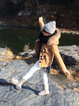 「アイテム（その他シューズ、グレー系）」を使った、SHi♡Riさん（レディース・156cm）の冬コーディネート