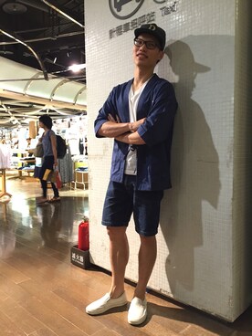 「oqLiq（オークリック）のアイテム（その他トップス）」を使った、Ironさん（メンズ・178cm）の夏コーディネート