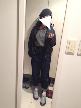 「DHOLIC（ディーホリック）のアイテム（ブルゾン）」を使った、コトさんさん（レディース・157cm）の秋コーディネート