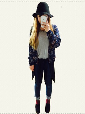 「くつした」｜「アイテム（ブルゾン）」を使った、corinさん（レディース・162cm）の秋コーディネート