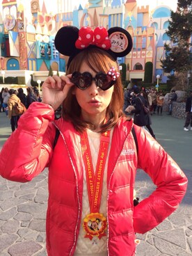 「Disney（ディズニー）のアイテム（サングラス、ブラック系）」を使った、みっちぃさん（レディース・162cm）の春コーディネート