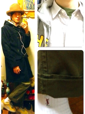 「Abercrombie&Fitch（アバークロンビーアンドフィッチ）のアイテム（ダッフルコート）」を使った、Ringringさん（メンズ・172cm）の冬コーディネート
