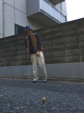 「水玉」｜「アイテム（ベスト）」を使った、Ringringさん（メンズ・172cm）の春コーディネート