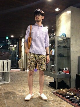 「NANO universe（ナノユニバース）のアイテム（ローファー）」を使った、nano・universe  WEB さん（メンズ・178cm）の夏コーディネート