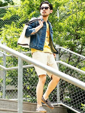 「NANO universe（ナノユニバース）のアイテム（その他シューズ）」を使った、nano・universe  WEB さん（メンズ・178cm）の春コーディネート