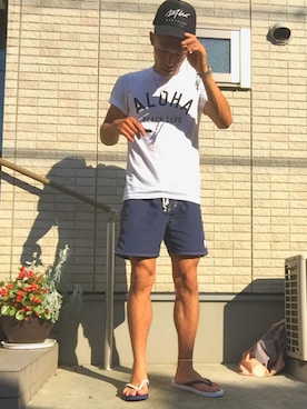 「ダブルティー」｜大阪太朗さん（メンズ・175cm）の夏コーディネート
