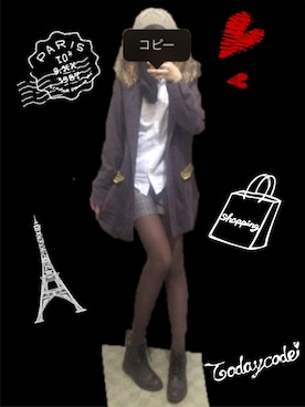 「WC（ダブル シー）のアイテム（ダウンジャケット/コート）」を使った、choco.さん（レディース・158cm）の秋コーディネート
