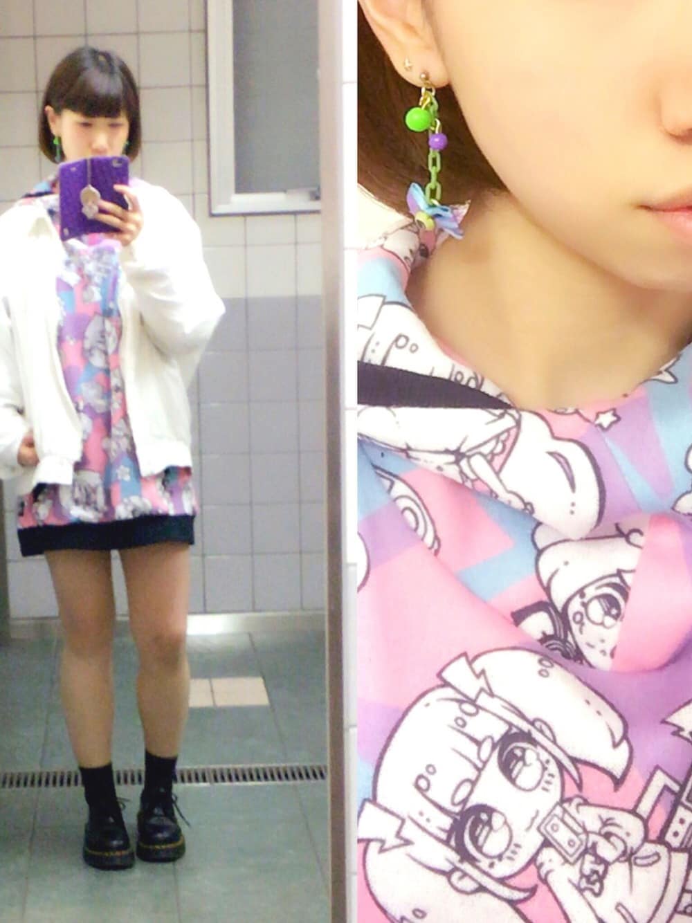 「ラクチンコーデ、原宿系」｜「Dr. Martensのアイテム（シューズ、ブラック系）」を使った、し ほ ー り 。さん（レディース・153cm）の秋コーディネートの1枚目の写真