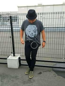「ART COMES FIRST（アートカムズファースト）のアイテム（帽子）」を使った、Ken Kusakaさん（メンズ・173cm）の秋コーディネート