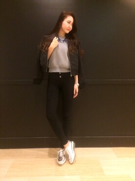 「RANDA（ランダ）のアイテム（ジャケット/アウター）」を使った、yuka.abeさん（レディース・164cm）の春コーディネート