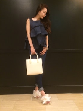 「RANDA（ランダ）のアイテム（ハンドバッグ）」を使った、yuka.abeさん（レディース・164cm）の春コーディネート