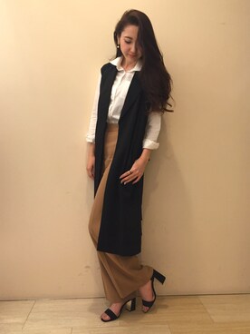 「RANDA（ランダ）のアイテム（その他アウター）」を使った、yuka.abeさん（レディース・164cm）の春コーディネート