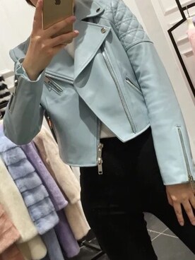 「スナイデル」｜「アイテム（ライダースジャケット）」を使った、Dahlia💋115さん（レディース・165cm）の秋コーディネート