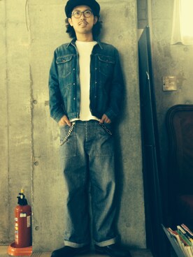 「Lee（リー）のデニムジャケット（デニムジャケット、ブルー系）」を使った、SHUNさん（メンズ・168cm）の春コーディネート