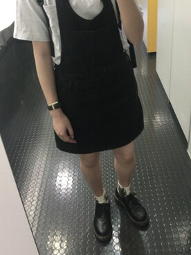 「Dr. Martens（ドクターマーチン）のDr.Martens (ドクターマーチン)/1461 3EYE GIBSON SHOES（その他シューズ）」を使った、3さん（レディース・164cm）の夏コーディネート