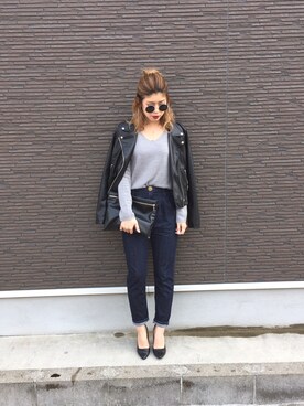 「NET（ネット）のアイテム（パンプス）」を使った、RURIさん（レディース・163cm）の春コーディネート
