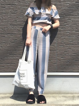 「kormarch」｜「アイテム（オールインワン・サロペット）」を使った、RURIさん（レディース・163cm）の夏コーディネート